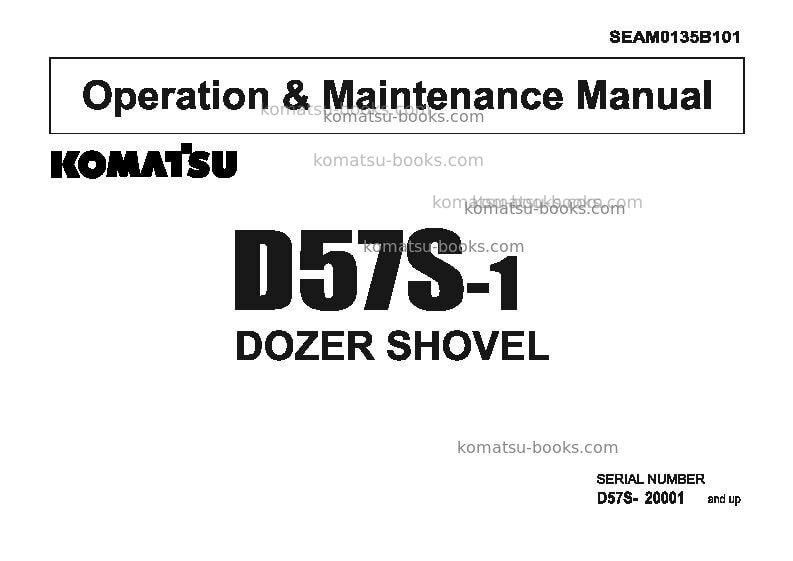 Komatsu d57s-1jpn Operation manual cover