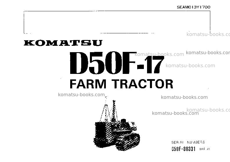 Komatsu d50f-17jpn Operation manual cover Komatsu d50f-17jpn Operation manual cover
