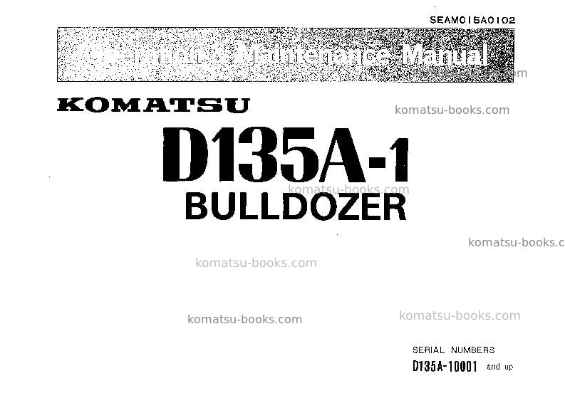 Komatsu d135a-1jpn Operation manual cover Komatsu d135a-1jpn Operation manual cover