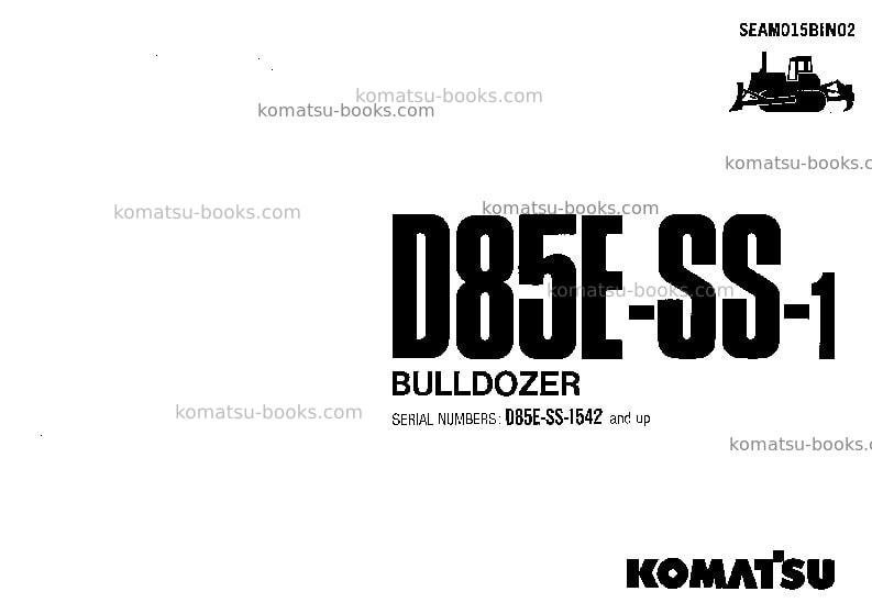 Komatsu d85ess-1jpn Operation manual cover Komatsu d85ess-1jpn Operation manual cover