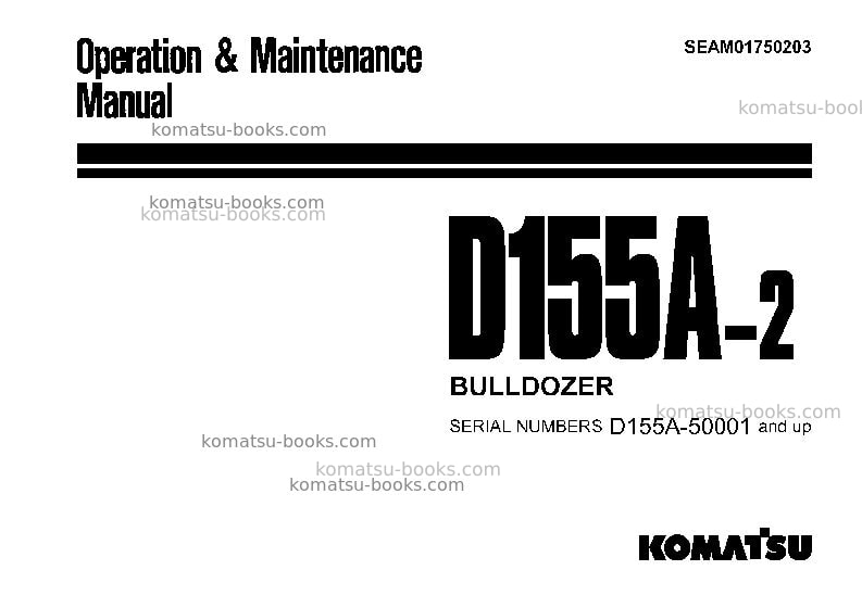 Komatsu d155a-2jpn Operation manual cover Komatsu d155a-2jpn Operation manual cover