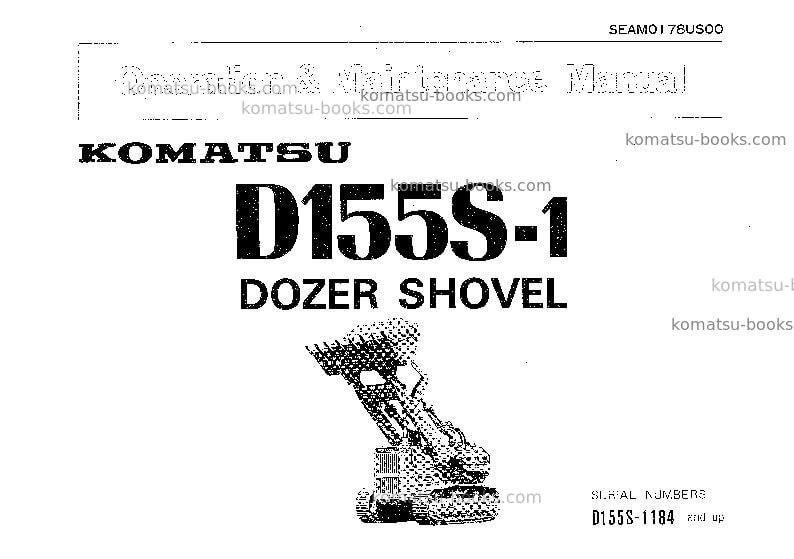 Komatsu d155s-1jpn Operation manual cover
