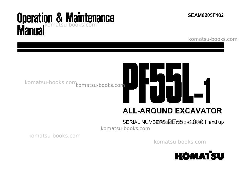 Komatsu pf55l-1jpn Operation manual cover