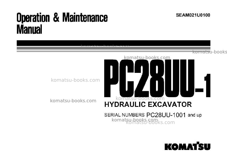 Komatsu pc28uu-1jpn Operation manual cover Komatsu pc28uu-1jpn Operation manual cover