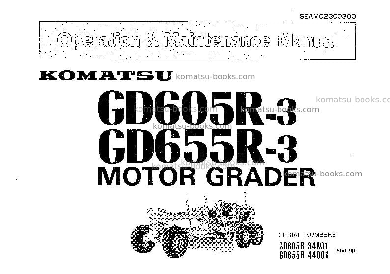 Komatsu gd655r-3jpn Operation manual cover