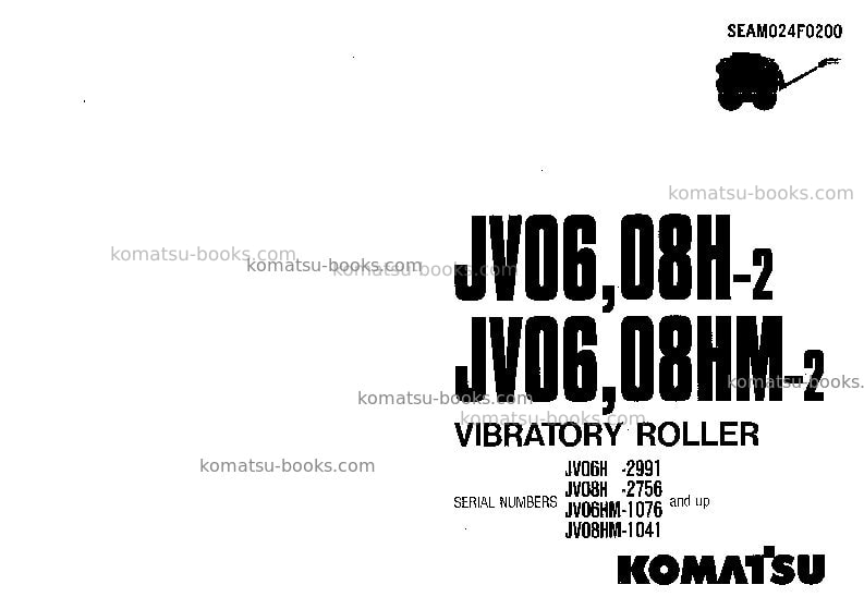 Komatsu jv06hm-2jpn Operation manual cover Komatsu jv06hm-2jpn Operation manual cover