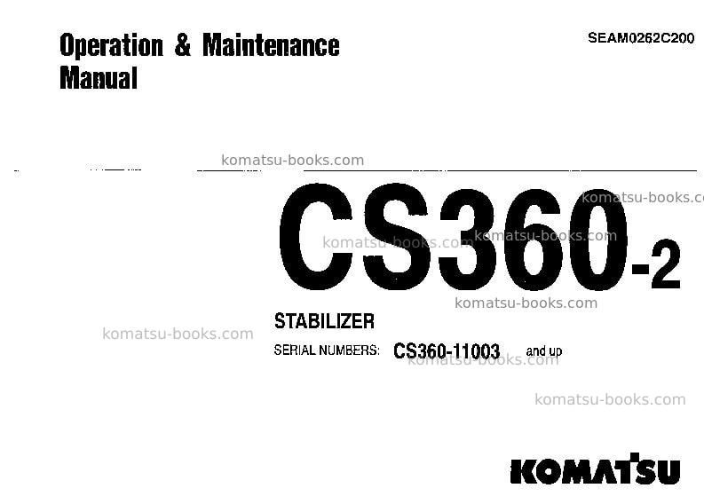 Komatsu cs360-2jpn Operation manual cover Komatsu cs360-2jpn Operation manual cover
