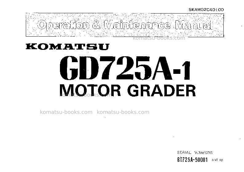 Komatsu gd725a-1jpn Operation manual cover Komatsu gd725a-1jpn Operation manual cover
