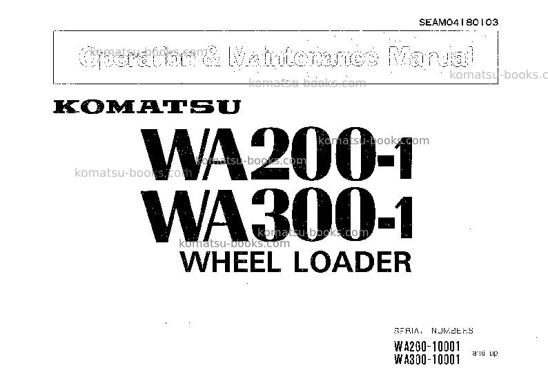 Komatsu wa200-1jpn Operation manual cover Komatsu wa200-1jpn Operation manual cover