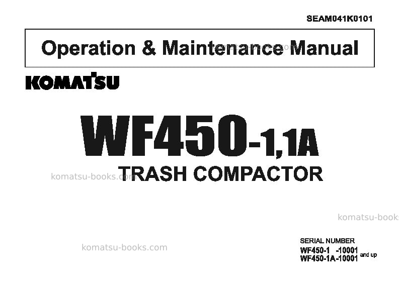 Komatsu wf450t-1jpn Operation manual cover