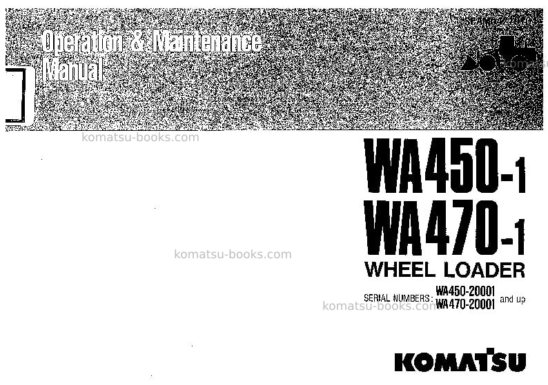 Komatsu wa470-1jpn Operation manual cover