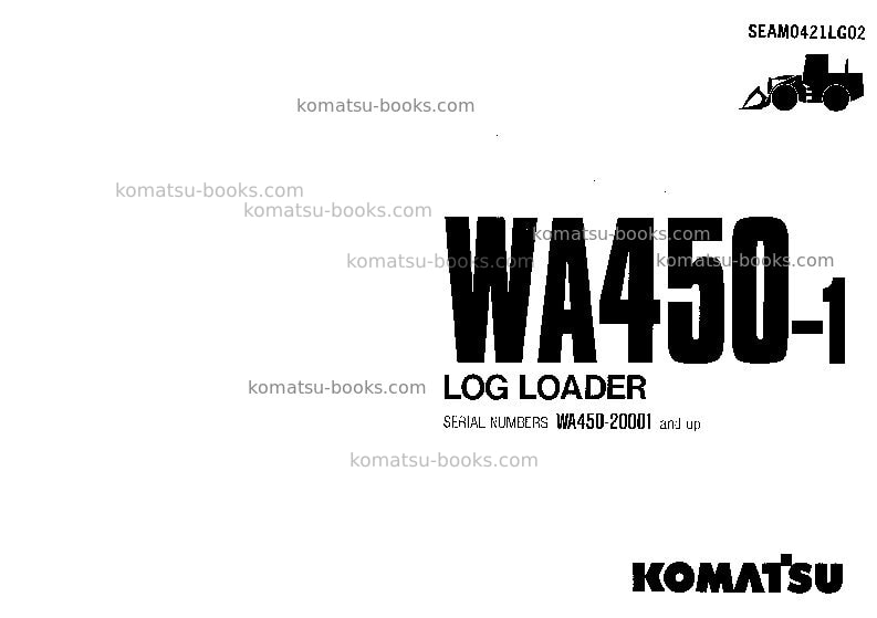 Komatsu wa450-1jpn-logging Operation manual cover Komatsu wa450-1jpn-logging Operation manual cover