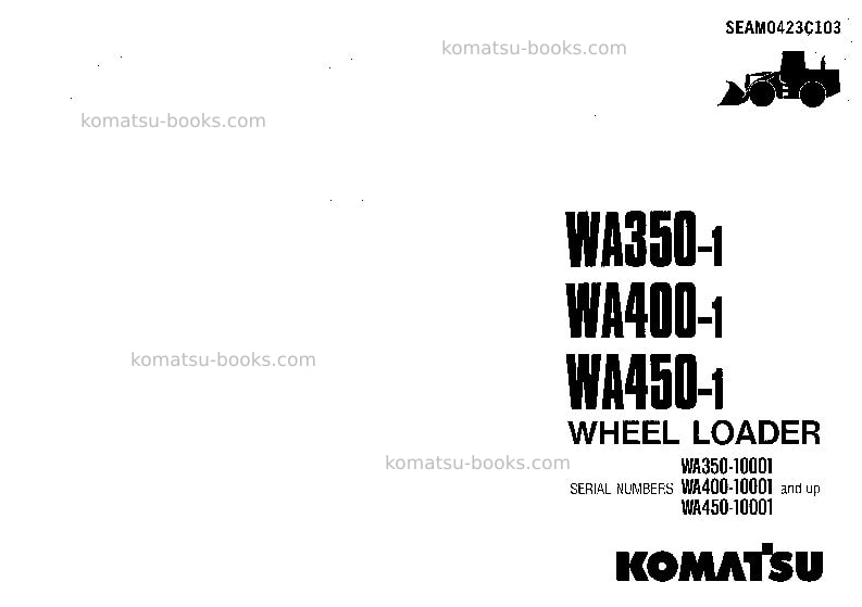 Komatsu wa450-1jpn-c spec Operation manual cover Komatsu wa450-1jpn-c spec Operation manual cover
