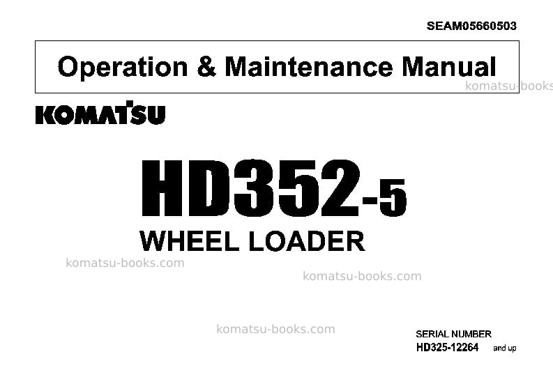 Komatsu hd325-5jpn Operation manual cover