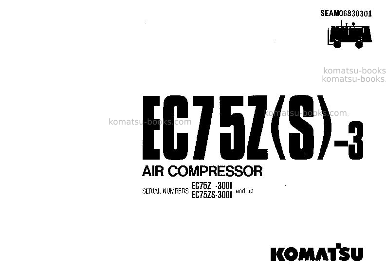 Komatsu ec75zs-3jpn Operation manual cover Komatsu ec75zs-3jpn Operation manual cover