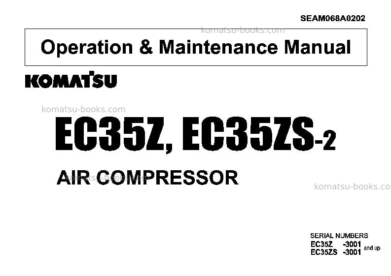 Komatsu ec35zsb-2jpn Operation manual cover Komatsu ec35zsb-2jpn Operation manual cover