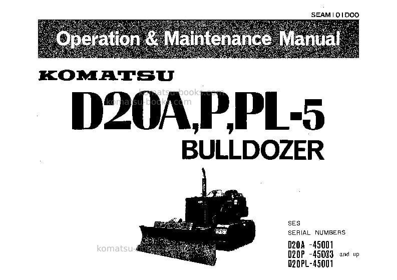 Komatsu d20a-5jpn Operation manual cover Komatsu d20a-5jpn Operation manual cover