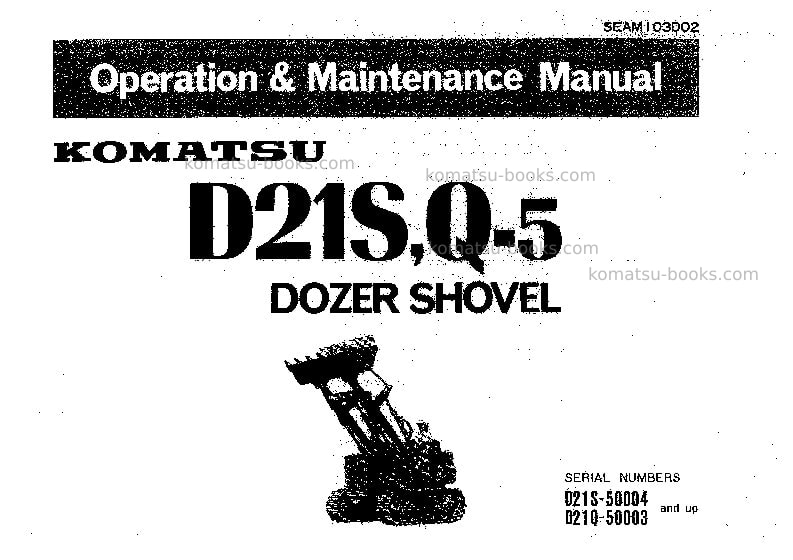 Komatsu d21q-5jpn Operation manual cover Komatsu d21q-5jpn Operation manual cover