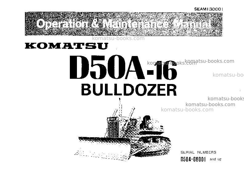 Komatsu d50a-16jpn Operation manual cover Komatsu d50a-16jpn Operation manual cover