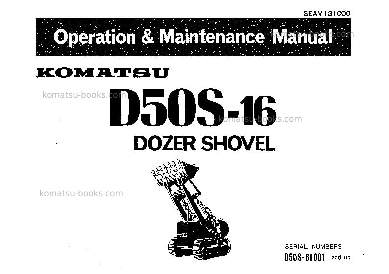 Komatsu d50s-16jpn Operation manual cover