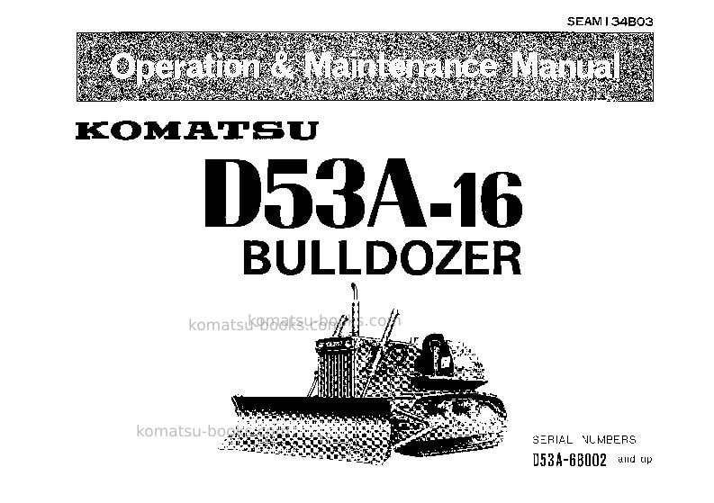 Komatsu d53a-16jpn Operation manual cover Komatsu d53a-16jpn Operation manual cover
