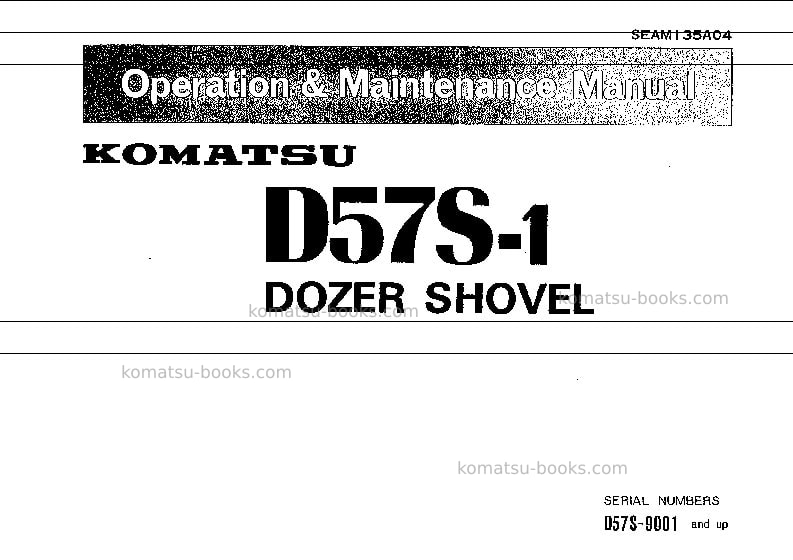 Komatsu d57s-1jpn Operation manual cover Komatsu d57s-1jpn Operation manual cover