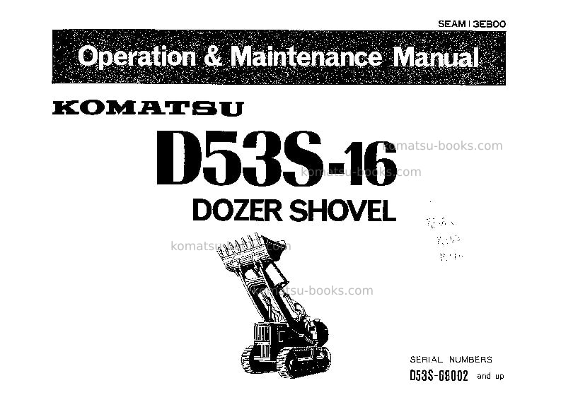 Komatsu d53s-16jpn Operation manual cover Komatsu d53s-16jpn Operation manual cover