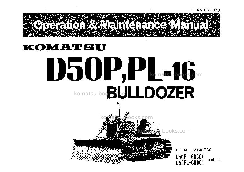 Komatsu d50pl-16jpn Operation manual cover Komatsu d50pl-16jpn Operation manual cover