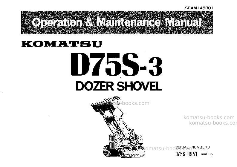 Komatsu d75s-3jpn Operation manual cover