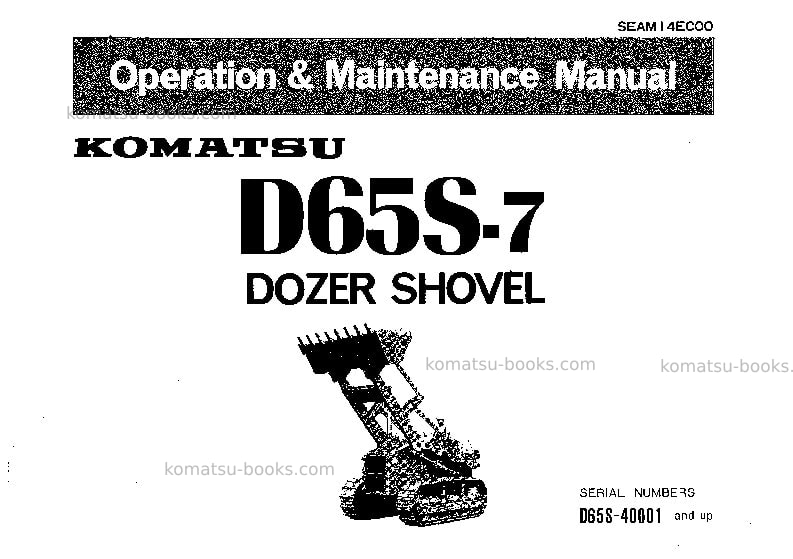 Komatsu d65s-7jpn Operation manual cover Komatsu d65s-7jpn Operation manual cover