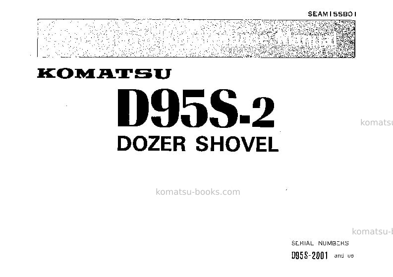 Komatsu d95s-2jpn Operation manual cover