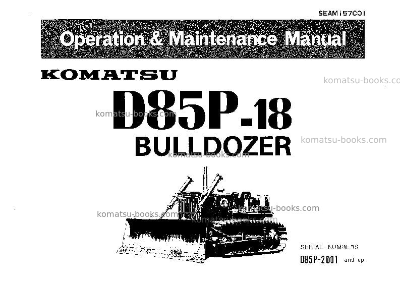 Komatsu d85p-18jpn Operation manual cover Komatsu d85p-18jpn Operation manual cover