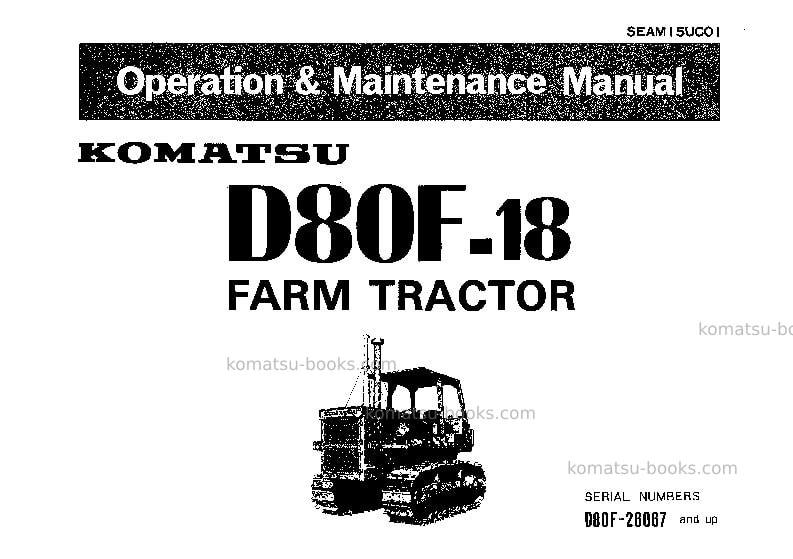 Komatsu d80f-18jpn Operation manual cover Komatsu d80f-18jpn Operation manual cover