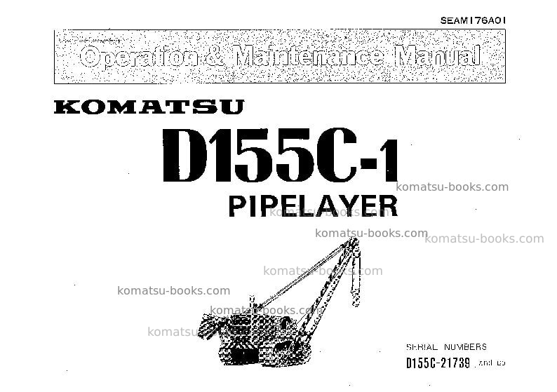Komatsu d155c-1jpn Operation manual cover Komatsu d155c-1jpn Operation manual cover