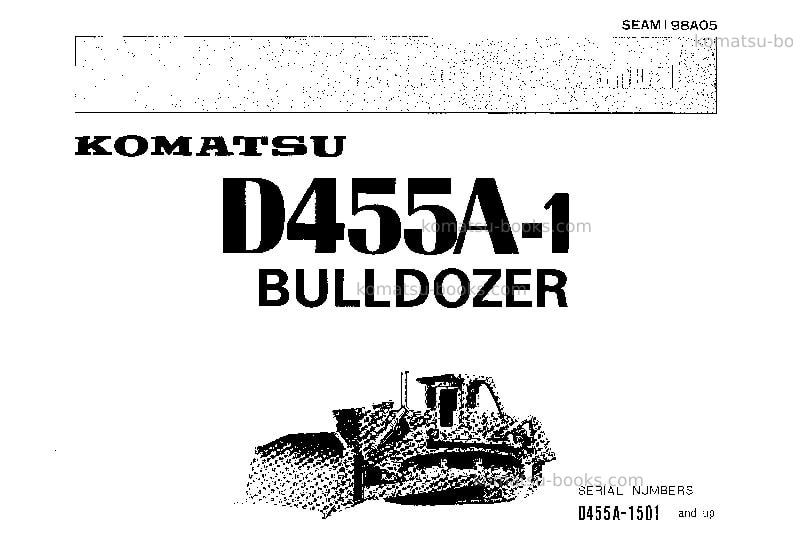Komatsu d455a-1jpn Operation manual cover