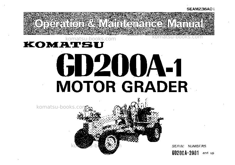 Komatsu gd200a-1jpn Operation manual cover Komatsu gd200a-1jpn Operation manual cover