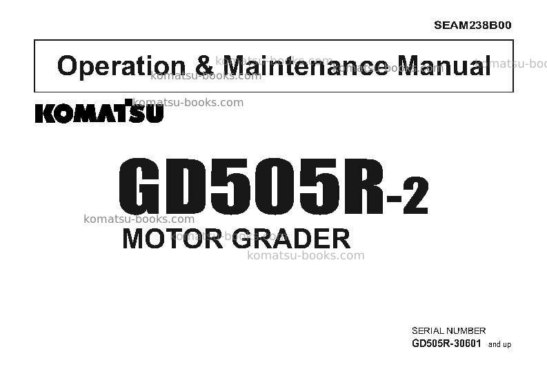 Komatsu gd505r-2jpn Operation manual cover Komatsu gd505r-2jpn Operation manual cover