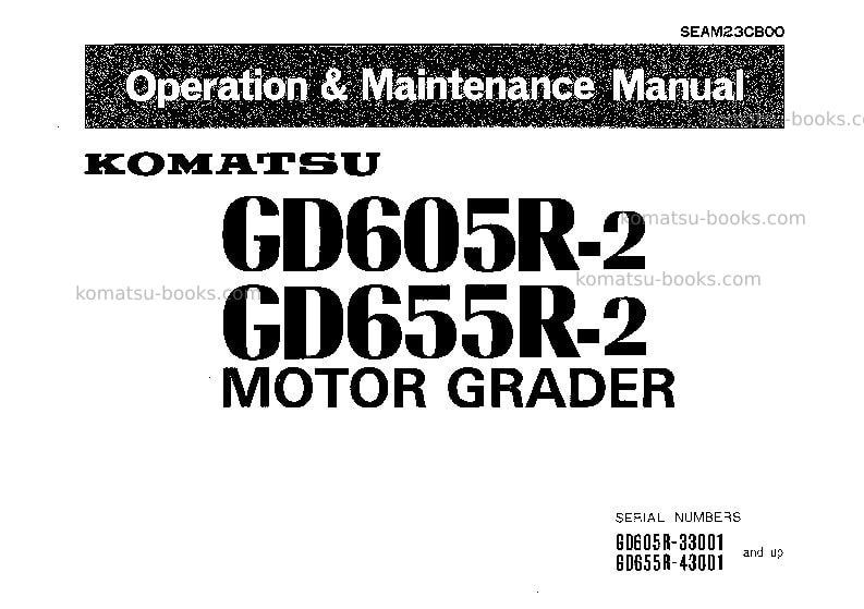 Komatsu gd655r-2jpn Operation manual cover Komatsu gd655r-2jpn Operation manual cover