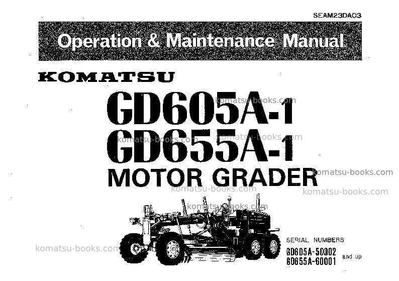 Komatsu gd605a-1jpn Operation manual cover Komatsu gd605a-1jpn Operation manual cover