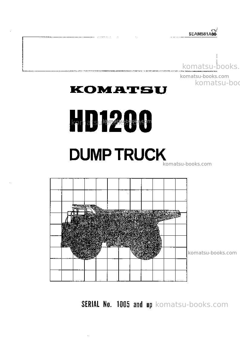Komatsu hd1200-1jpn Operation manual cover Komatsu hd1200-1jpn Operation manual cover