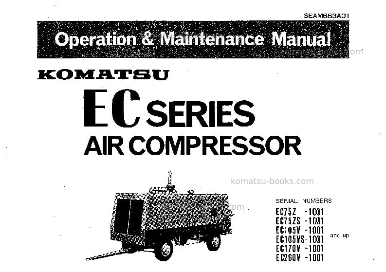Komatsu ec170v-1jpn Operation manual cover Komatsu ec170v-1jpn Operation manual cover