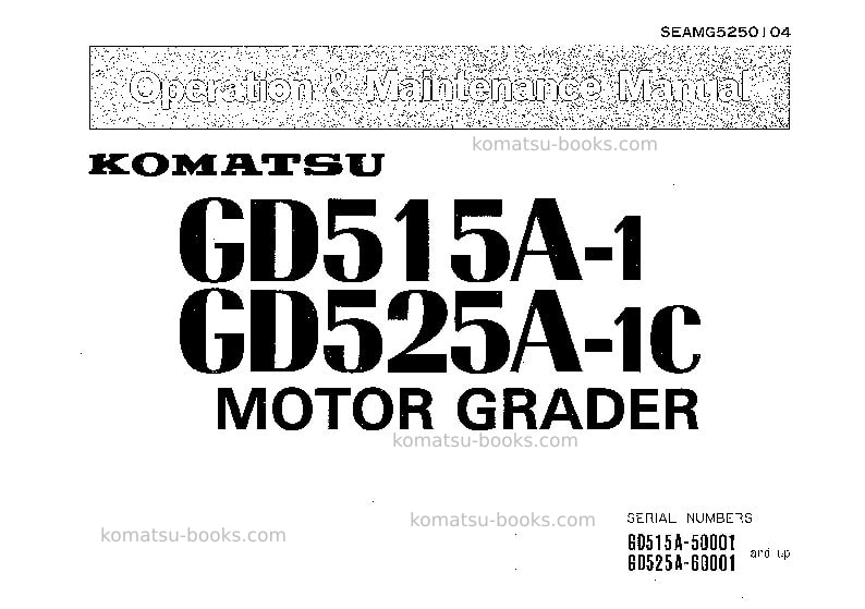 Komatsu gd515a-1jpn Operation manual cover Komatsu gd515a-1jpn Operation manual cover