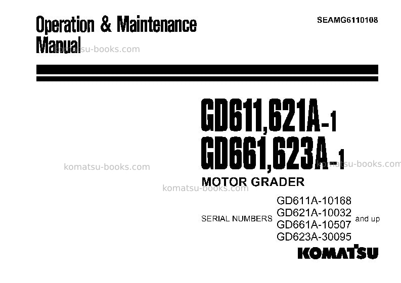 Komatsu gd621a-1jpn Operation manual cover Komatsu gd621a-1jpn Operation manual cover