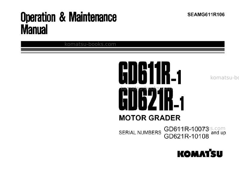 Komatsu gd621r-1jpn Operation manual cover Komatsu gd621r-1jpn Operation manual cover