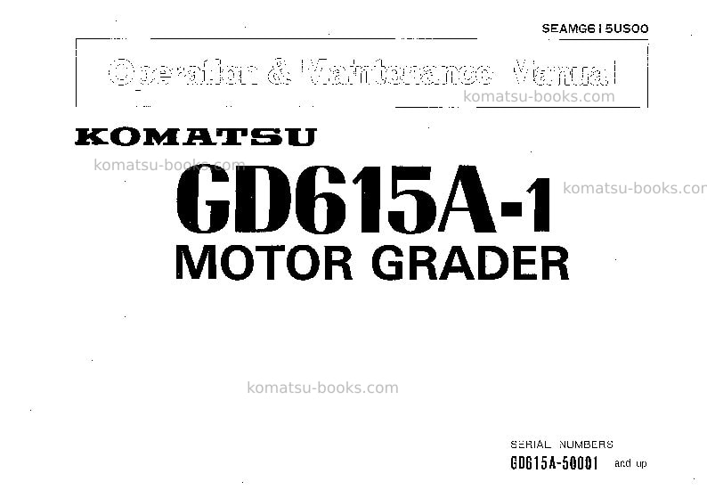 Komatsu gd615a-1jpn Operation manual cover