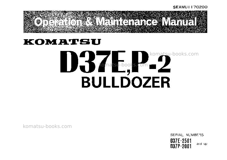 Komatsu d37e-2jpn Operation manual cover