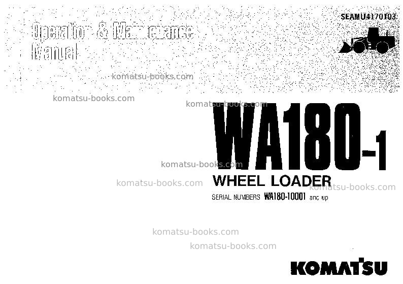 Komatsu wa180-1usa-l Operation manual cover