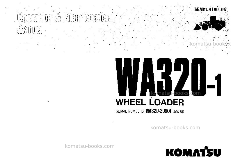 Komatsu wa320-1jpn Operation manual cover