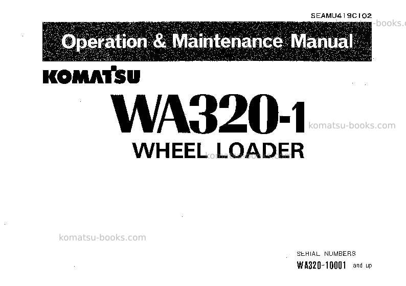 Komatsu wa320-1jpn-c spec Operation manual cover