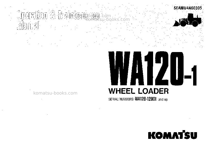 Komatsu wa120-1jpn Operation manual cover Komatsu wa120-1jpn Operation manual cover